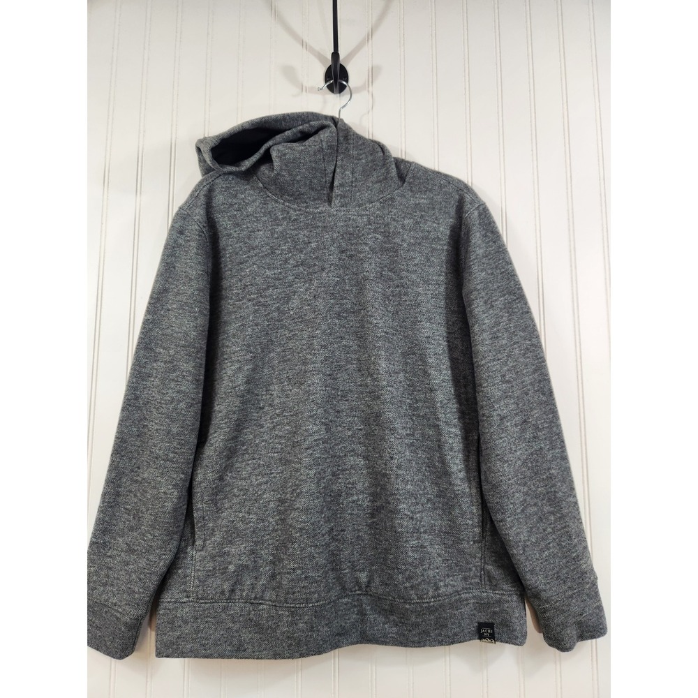 Jachs NY Mens Heathered Gray Wool Blend Fleece Pullover Hoodie Sweatshirt Small